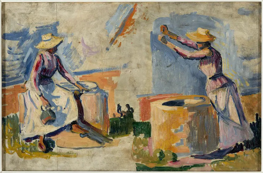 Mulheres no poço. Esboço II - Paul Signac