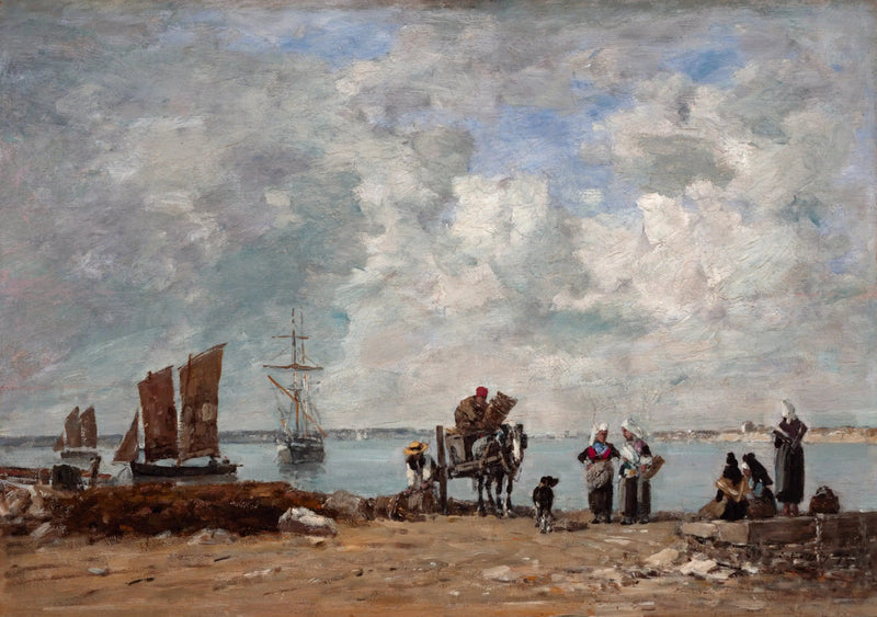 Mulheres de pescadores à beira-mar - Eugène Boudin