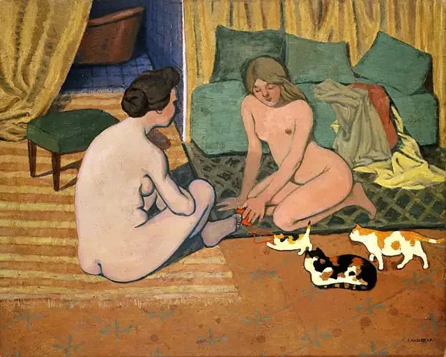 Mulheres nuas com gatos - Félix Vallotton