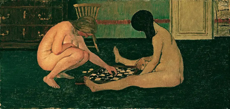 Mulheres nuas jogando damas - Félix Vallotton