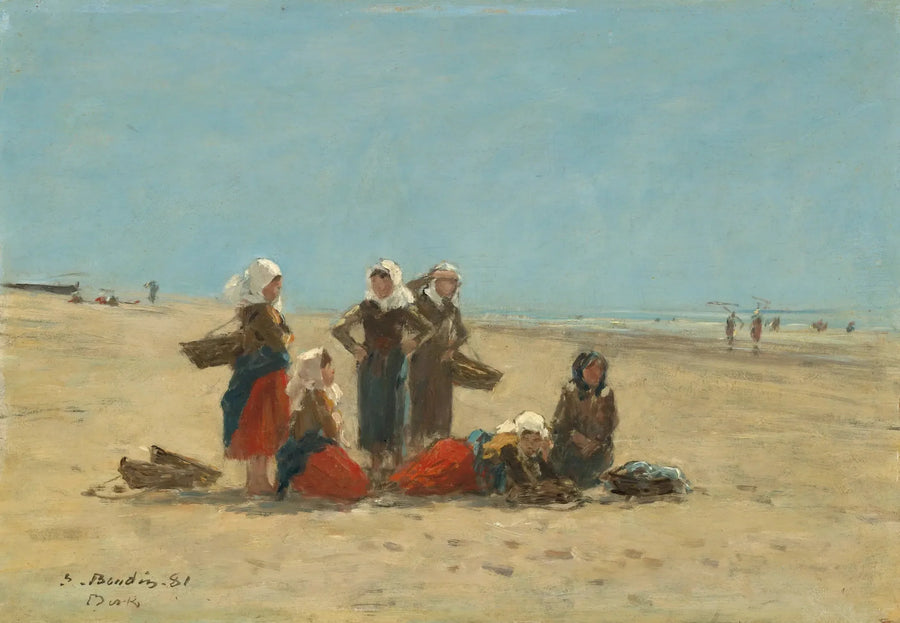 Mulheres na praia de Berck - Eugène Boudin