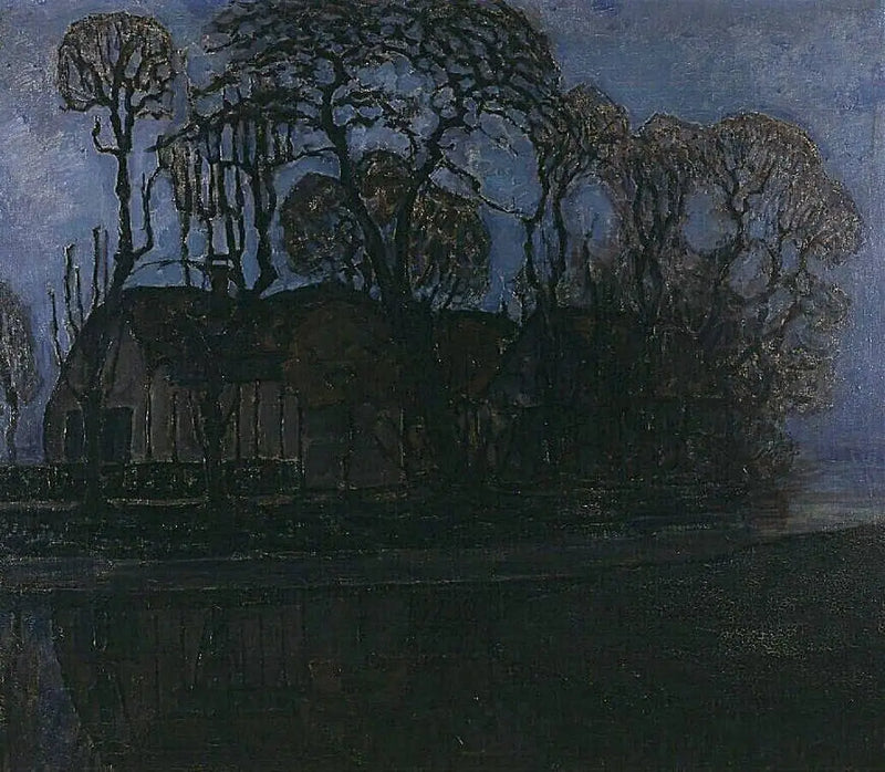 Fazenda em Duivendrecht à noite - Piet Mondrian