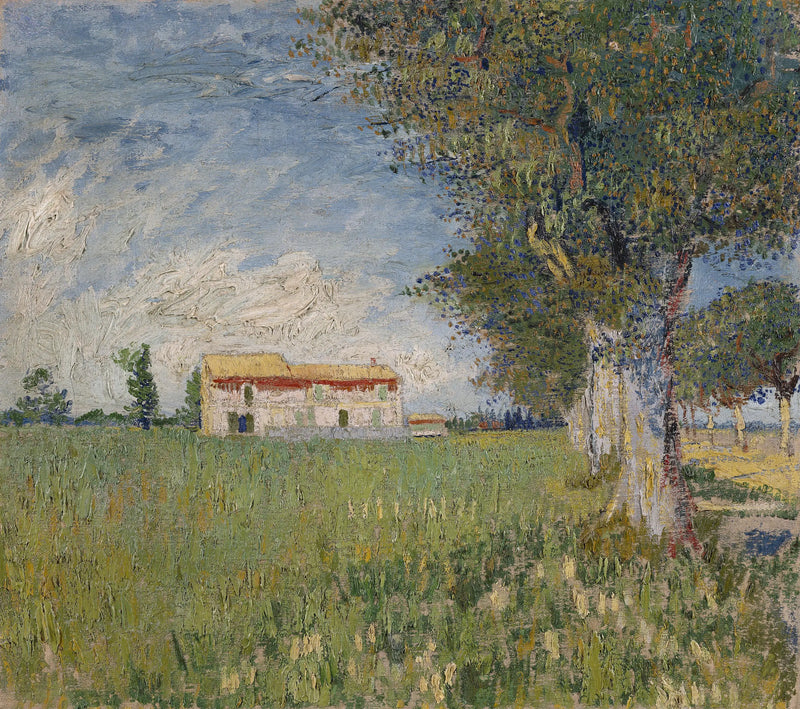 Fazenda em um campo de trigo - Vincent van Gogh