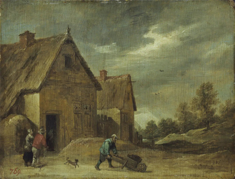 Fazendeiro com uma carroça - David Teniers, o Jovem