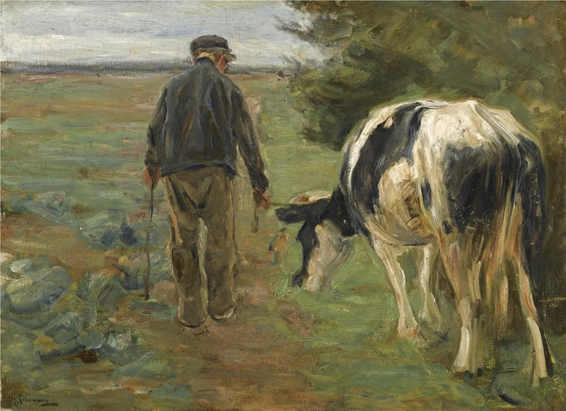 Fazendeiro e vaca - Max Liebermann