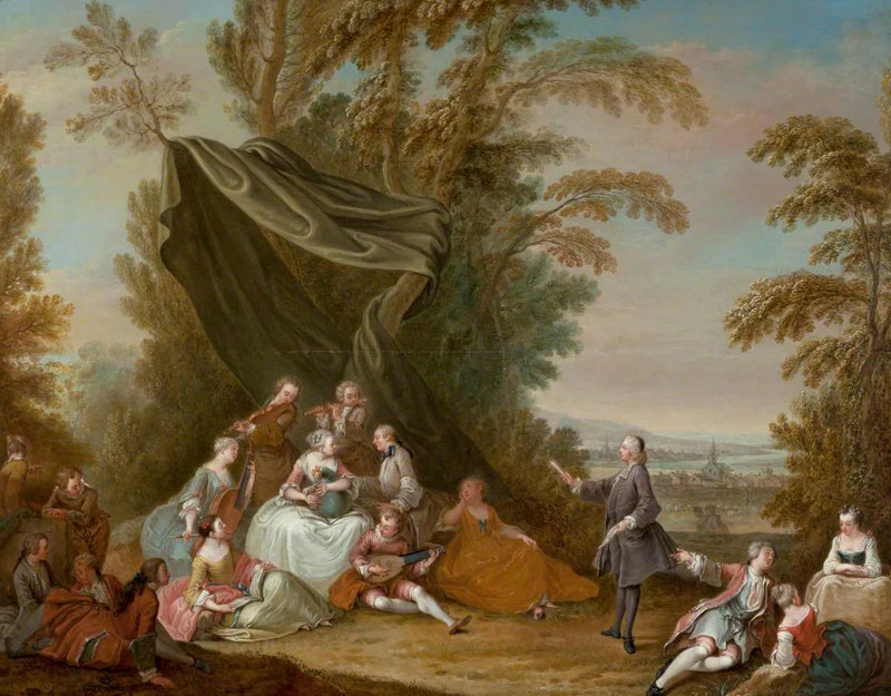 Fête Champêtre : Festa musical sob uma pérgula - Antoine Watteau