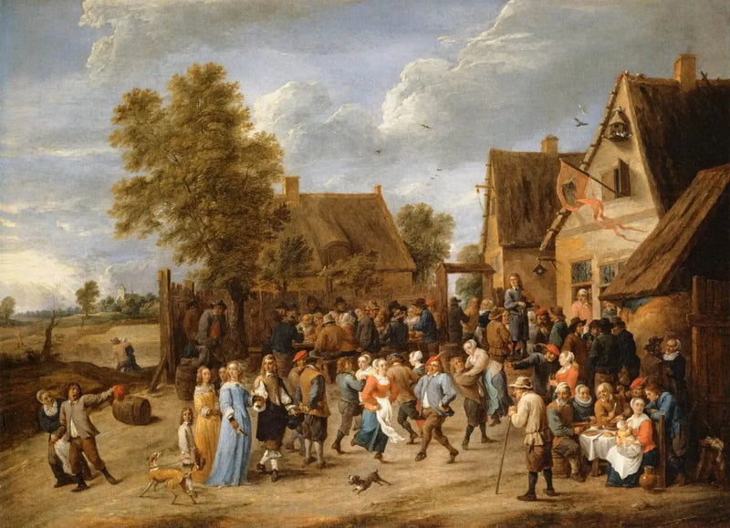 Festa rural com casal aristocrático - David Teniers, o Jovem