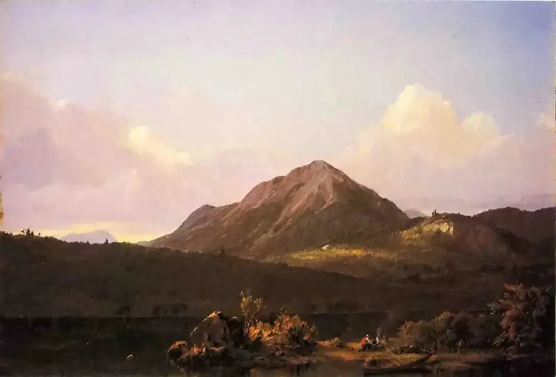 Fogueira na natureza do Maine - Frederic Edwin Church