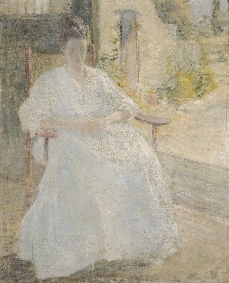 Figura ao sol (esposa do artista) - John Henry Twachtman