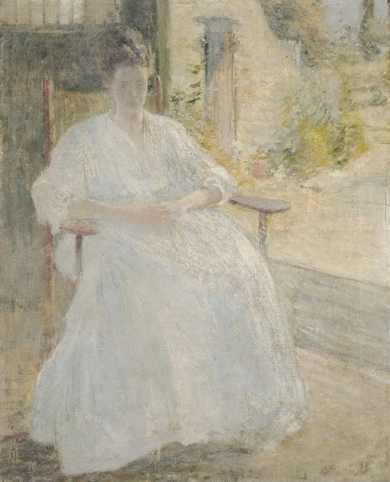 Figura ao sol (esposa do artista) - John Henry Twachtman