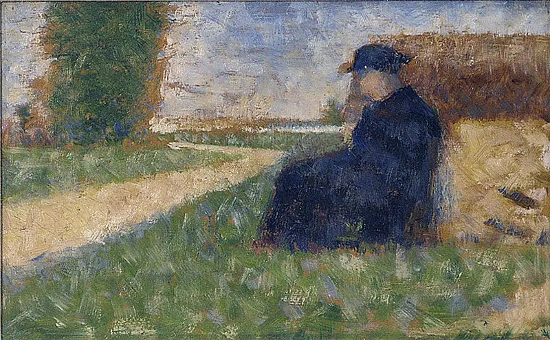 Figura maciça em uma paisagem em Barbizon - Georges Seurat