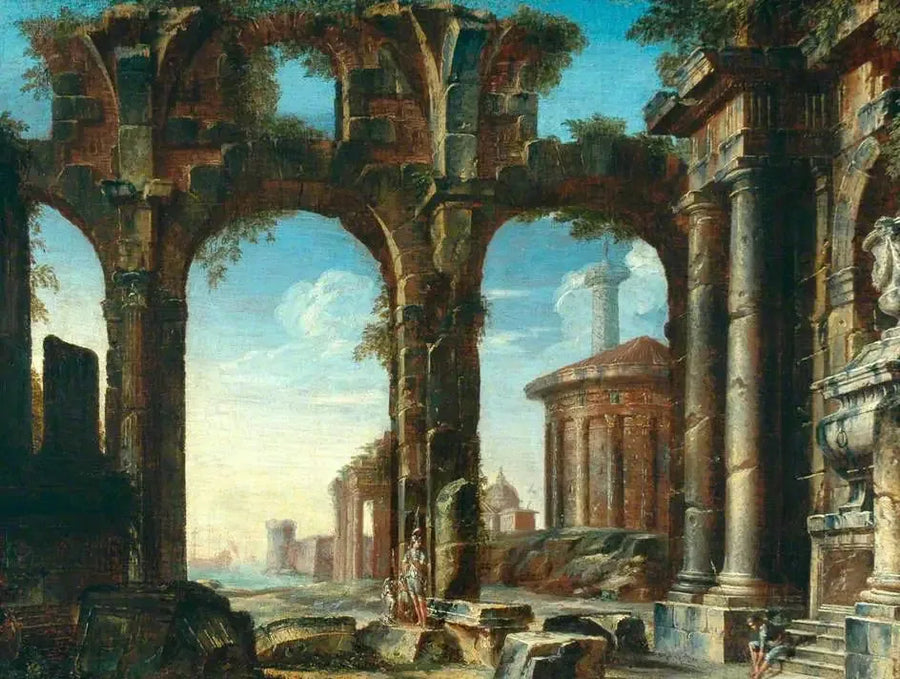 Figuras nas ruínas clássicas - Giovanni Paolo Panini