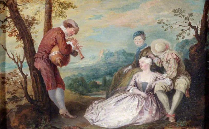 Figuras em uma paisagem arcádica - Antoine Watteau