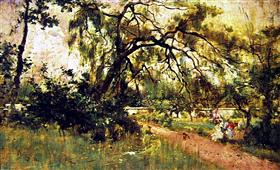 Figuras de mulheres no parque - Giovanni Boldini