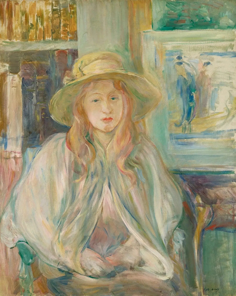 Filete com chapéu de palha - Berthe Morisot