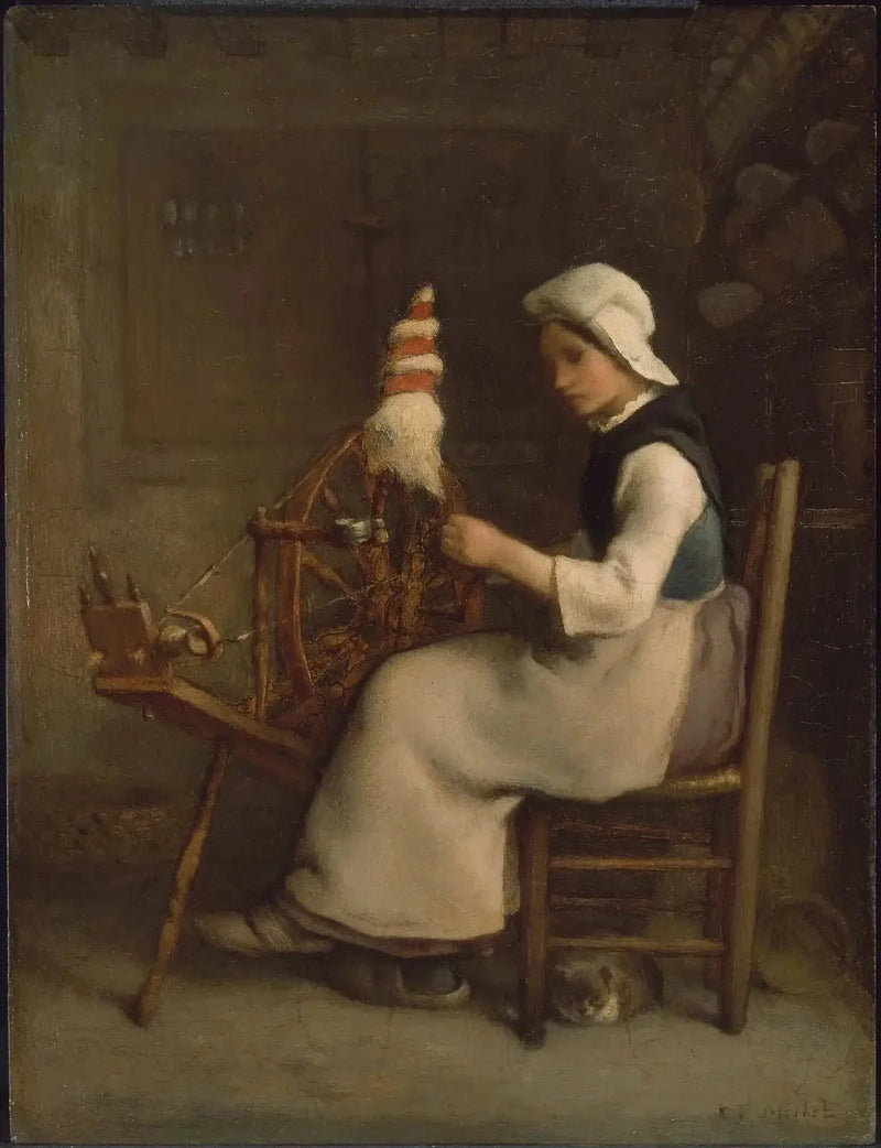 Fileur sentado (Emélie Millet) - Jean-François Millet