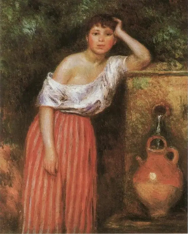 Menina ao lado de uma fonte - Pierre-Auguste Renoir