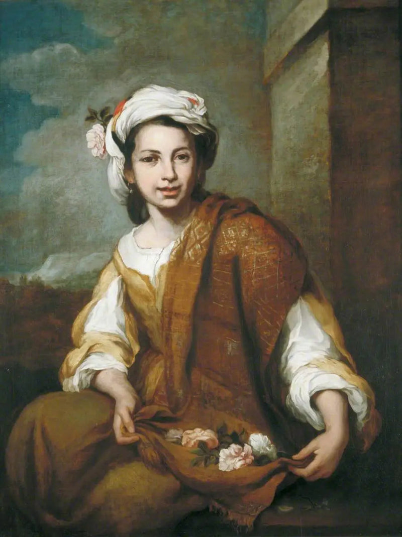 Menina com Flores - Bartolome Esteban Murillo