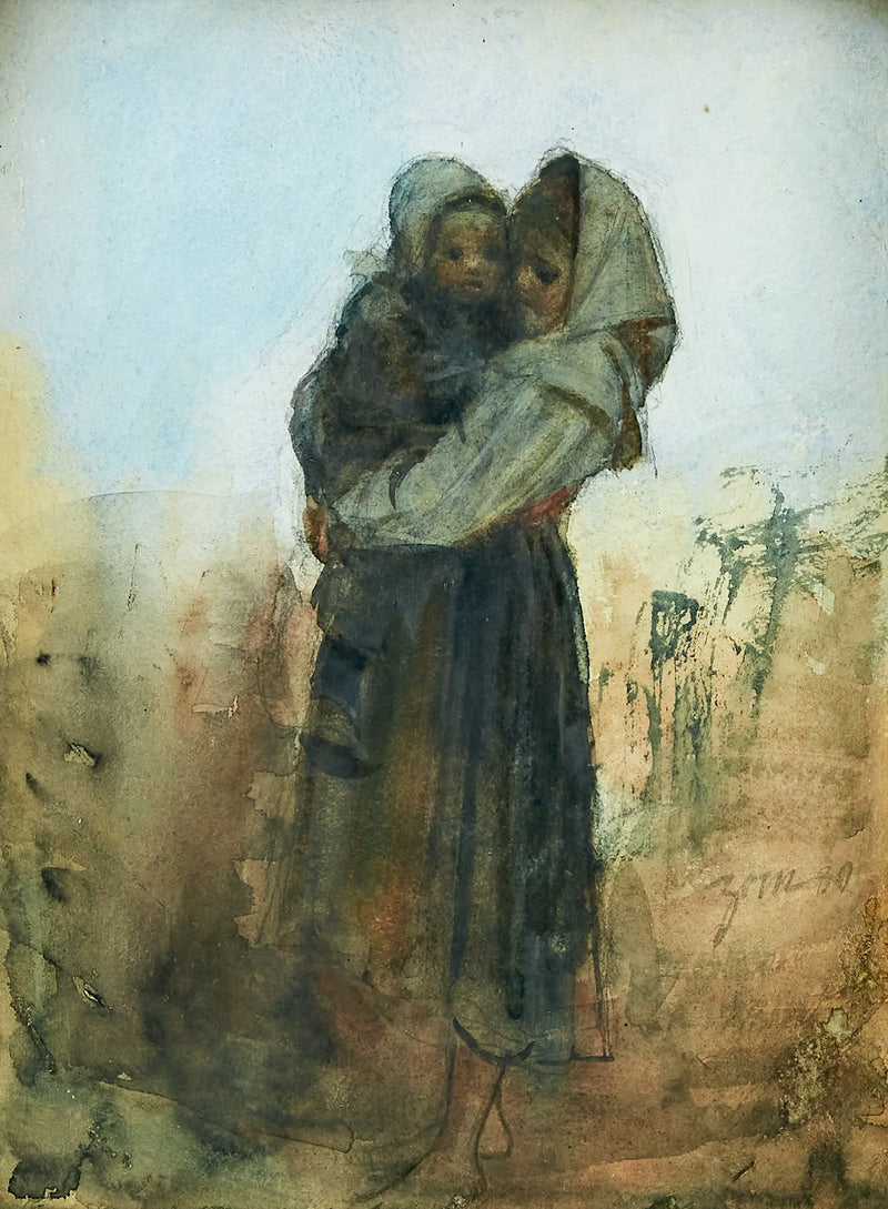 Menina com criança - Anders Zorn