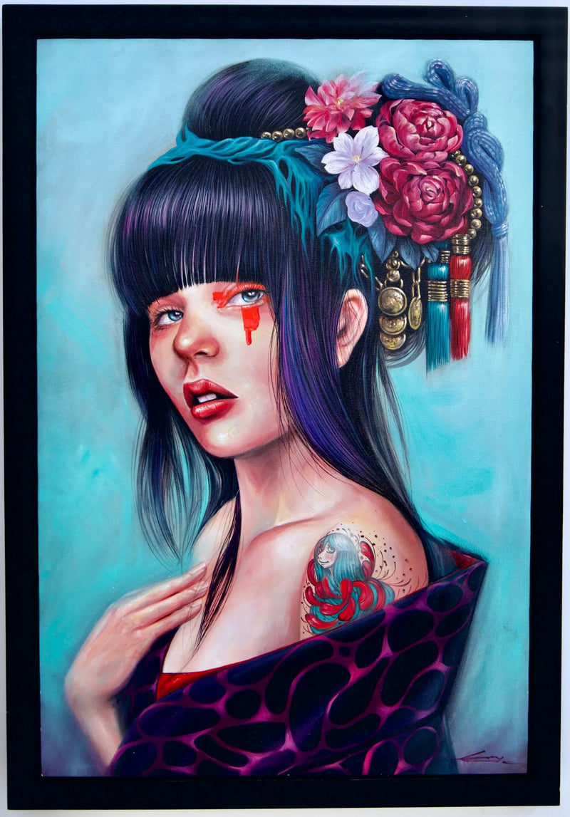Menina com um Coque Floral | 60 x 90 cm