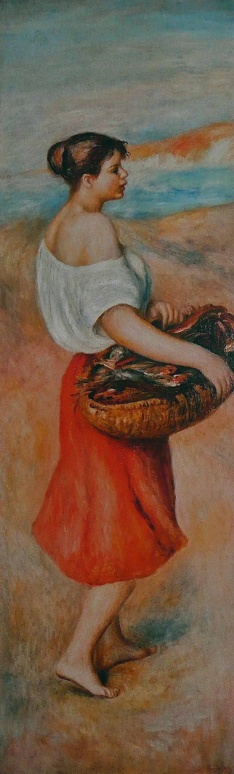 Menina com uma cesta de peixes - Pierre-Auguste Renoir