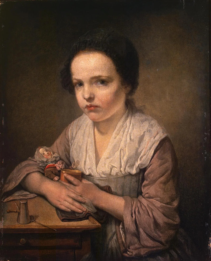 Menina com uma boneca - Jean-Baptiste Greuze
