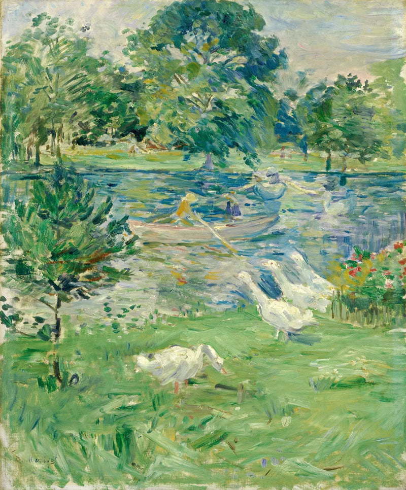 Menina em um barco com gansos - Berthe Morisot