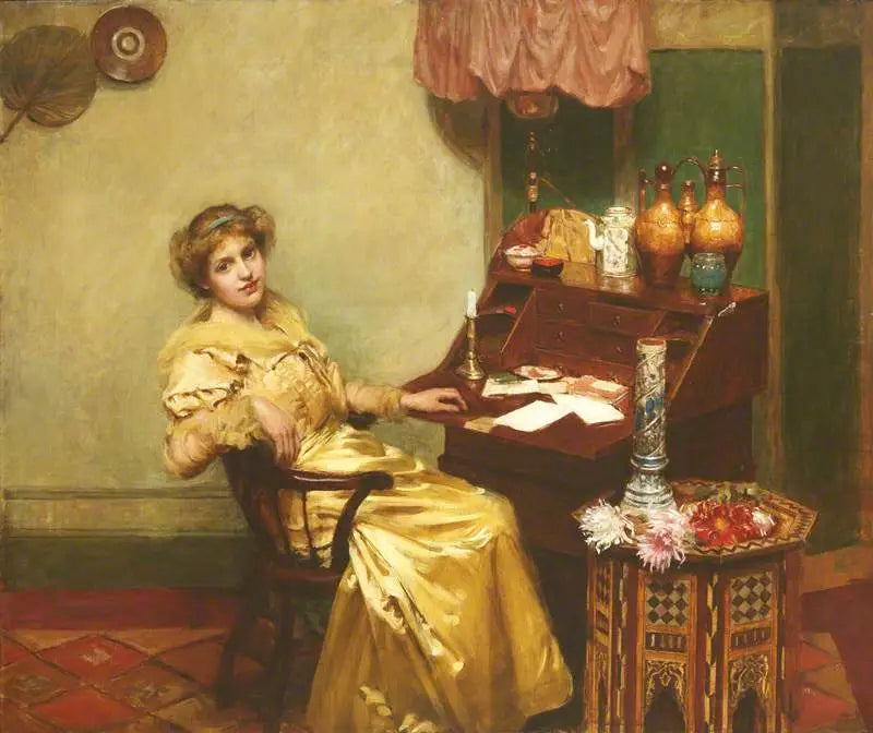 Menina em um escritório - William Merritt Chase