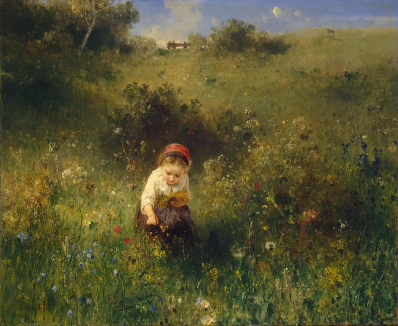 Menina em um campo - Ludwig Knaus