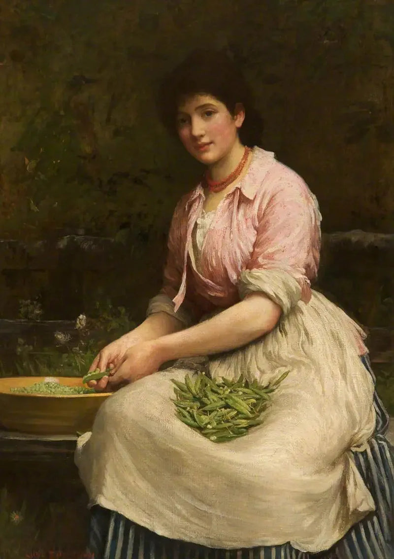 Menina espreitando bolinhas - Luke Fildes