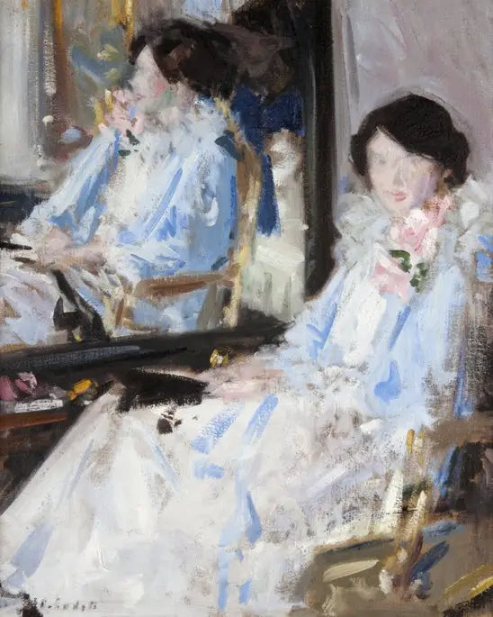 Menina de azul - Reflexões - Francis Cadell