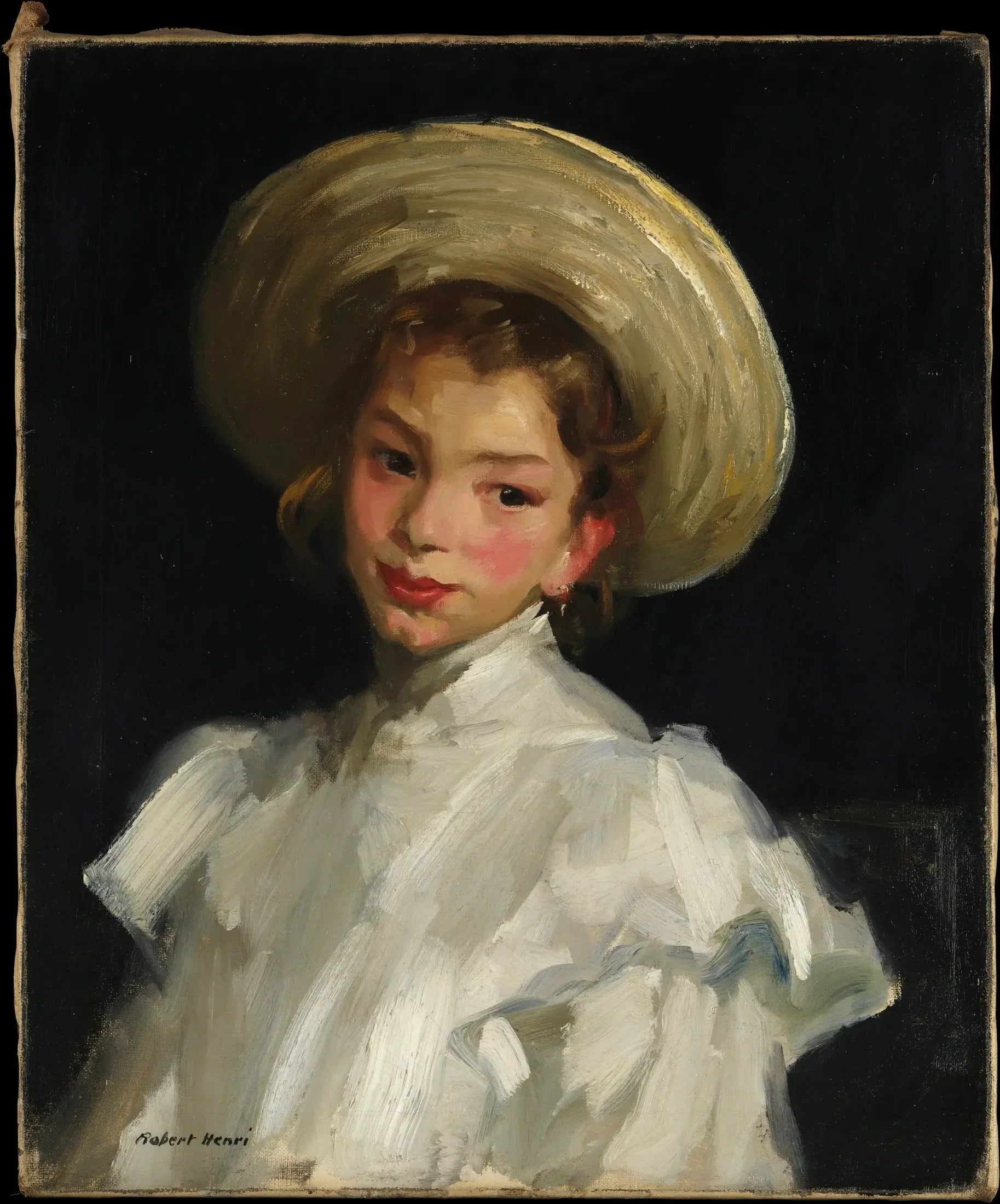 Fille hollandaise en blanc - Robert Henri image 1 reproduction artisanale de tableau