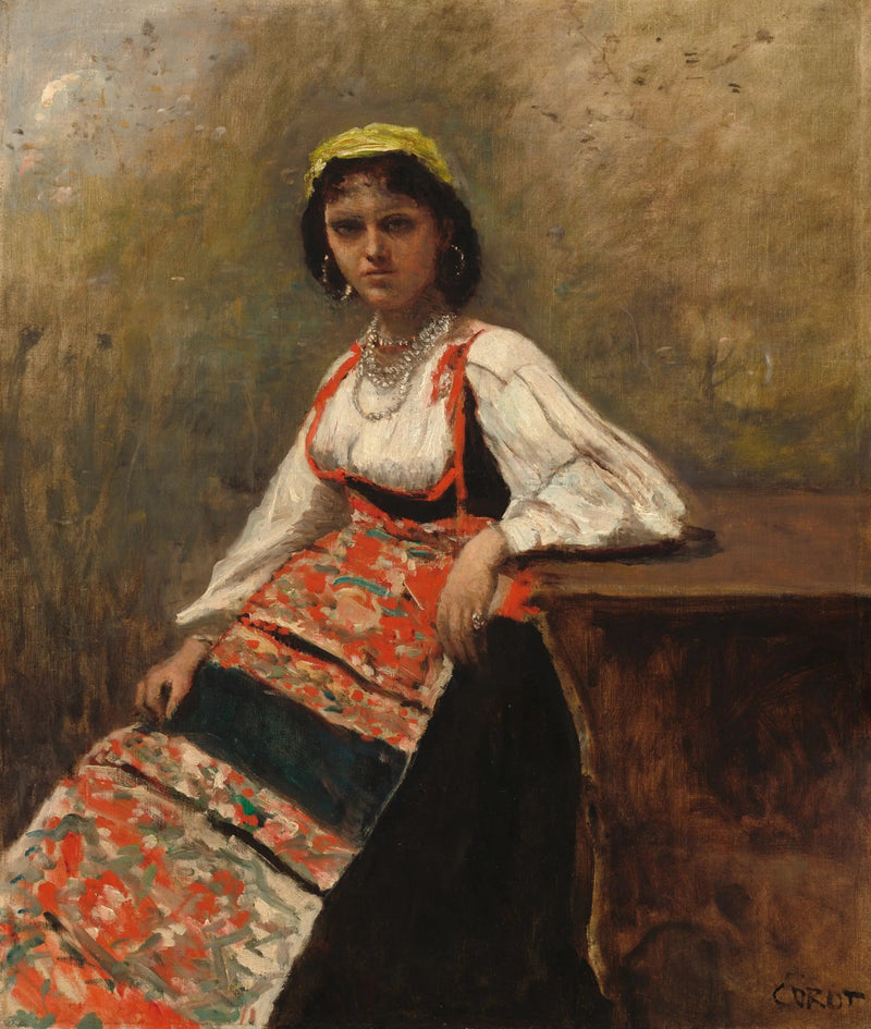 Menina italiana - Jean-Baptiste Camille Corot