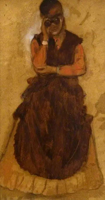 Menina olhando através de binóculos - Edgar Degas