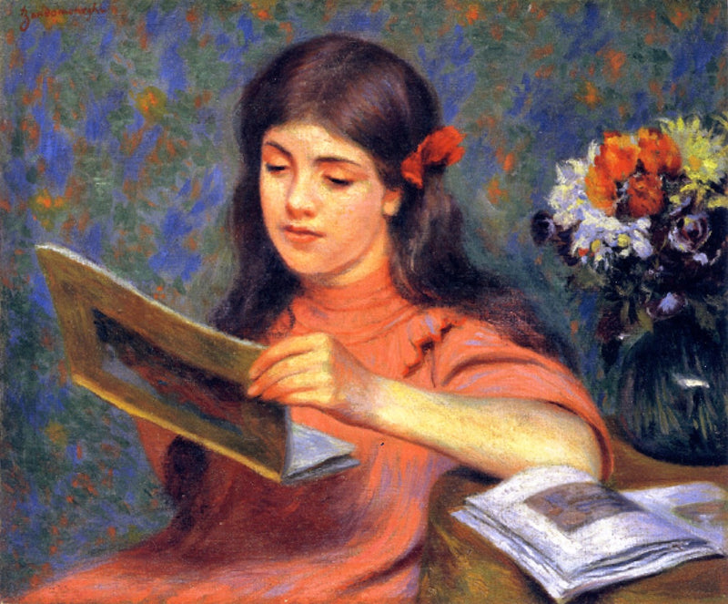 Menina lendo um livro - Federico Zandomeneghi