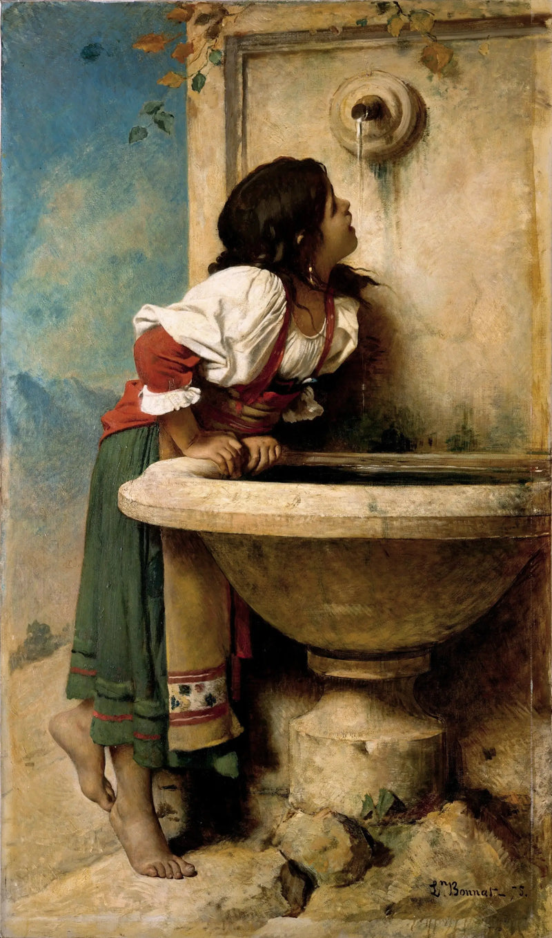 Menina romana na fonte - Léon Bonnat