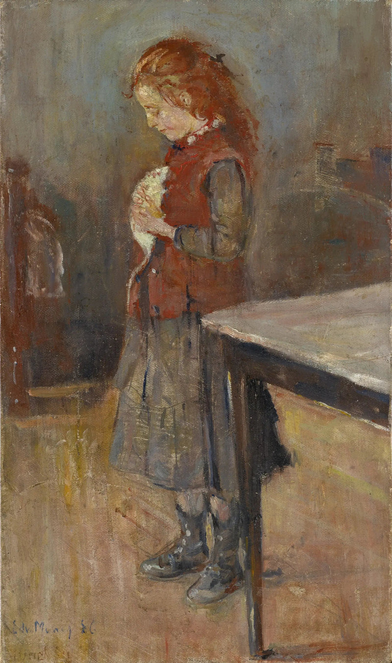 Menina ruiva com rato branco - Edvard Munch