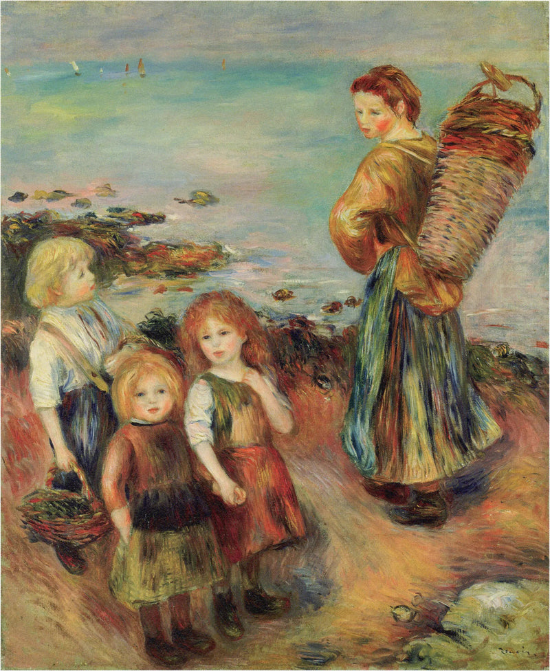 Meninas na pesca de mexilhões - Pierre-Auguste Renoir