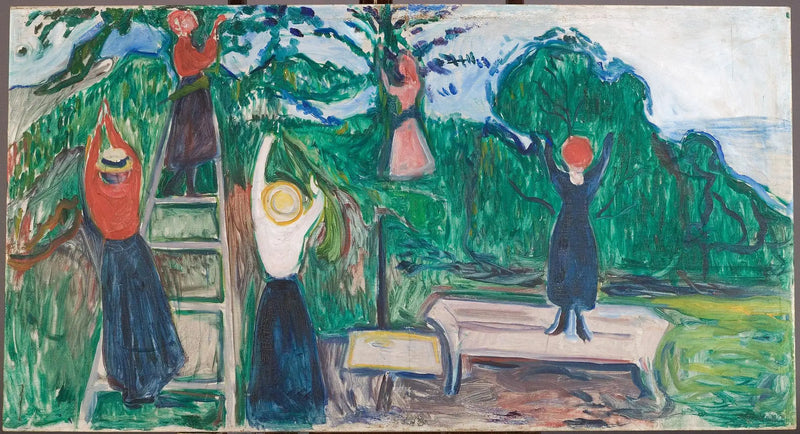 Meninas colhendo frutas (Frise Linde) - Edvard Munch