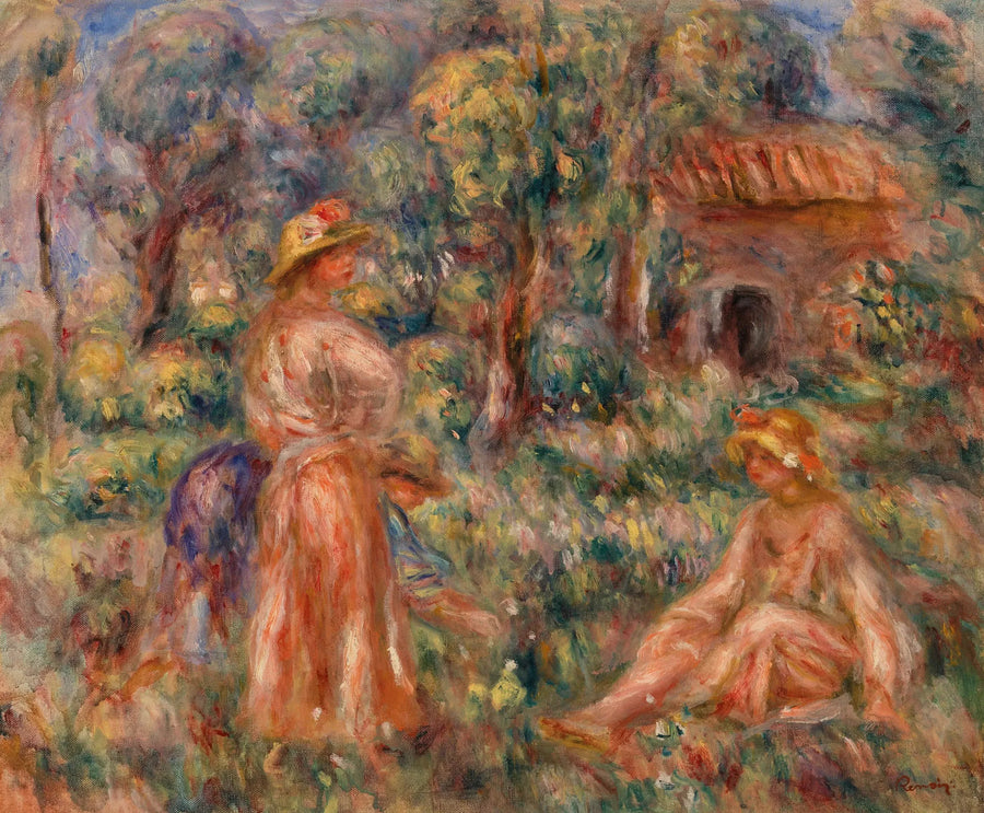 Meninas em uma paisagem (Jovens meninas em uma paisagem) - Pierre-Auguste Renoir