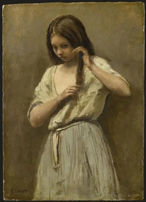Menina em seu Banho - Jean-Baptiste Camille Corot