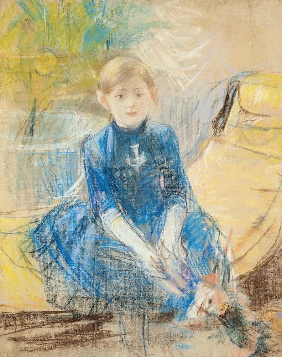 Menina com suéter azul - Berthe Morisot