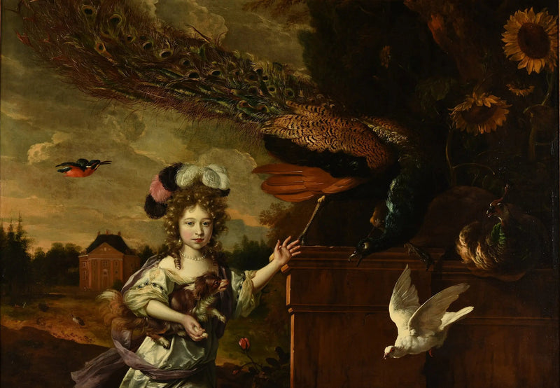 Menina com pavões - Melchior de Hondecoeter
