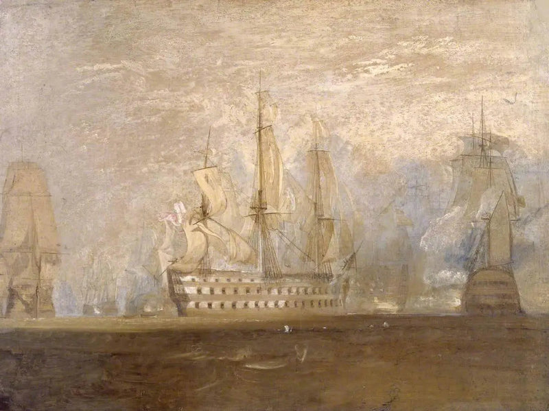 Primeiro Esboço para 'A Batalha de Trafalgar' - J. M. W. Turner