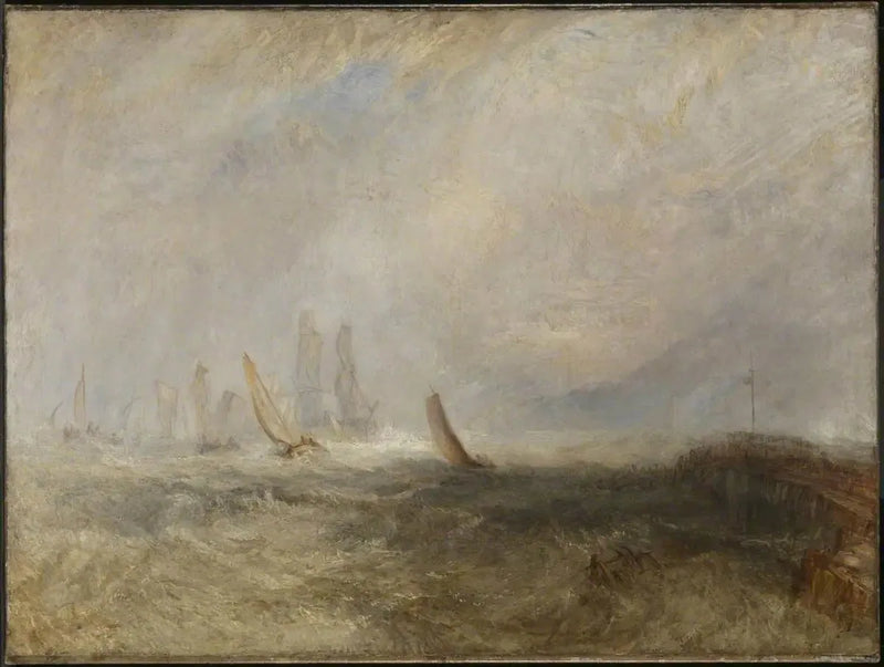 Barcos de Pesca Trazendo um Navio Desativado para o Porto Ruysdael - J. M. W. Turner
