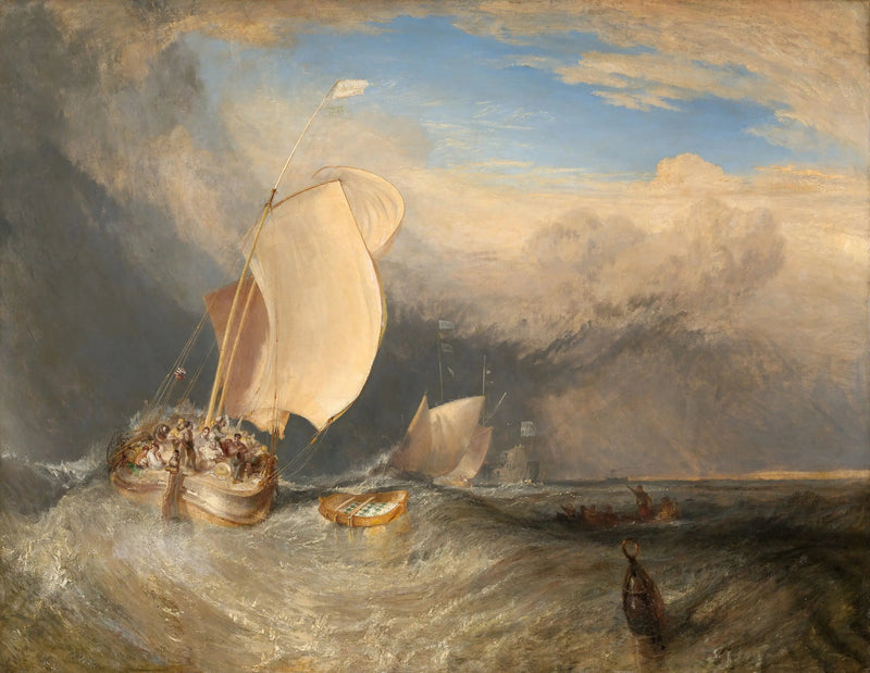 Barcos de Pesca com Vendedores Negociando Peixes - J. M. W. Turner