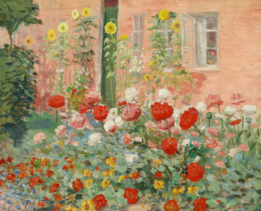 Flores no jardim da família Ancher em Markvej em Skagen. - Anna Ancher