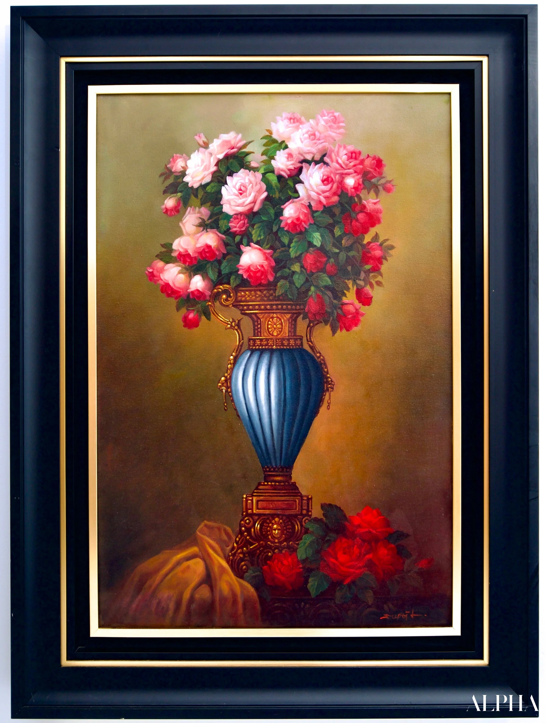 Flowers in an Antique Vase - Supoj | 60 x 90 cm Reproductions de tableaux à la peinture à l’huile