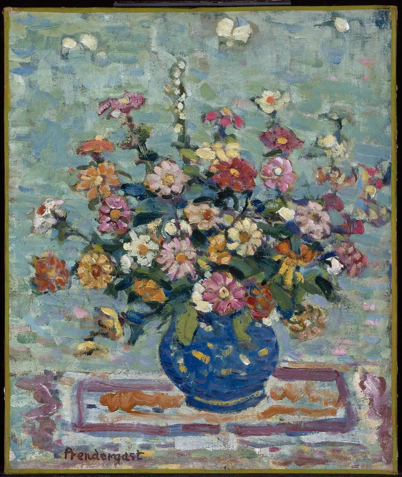 Flores em um vaso azul - Maurice Prendergast
