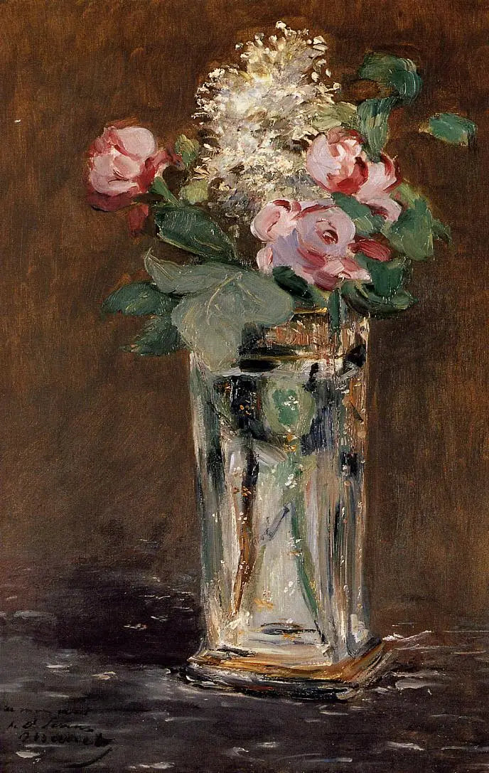 Flores em um vaso de cristal - Édouard Manet